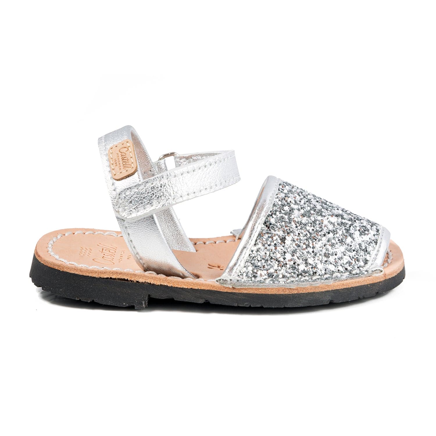 Kids Glitter Leather Open Toe Menorcan Sandal - Iker 1002R Glitter