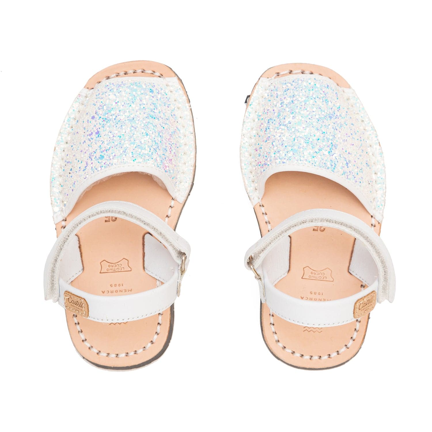 Kids Glitter Leather Open Toe Menorcan Sandal - Iker 1002R Glitter