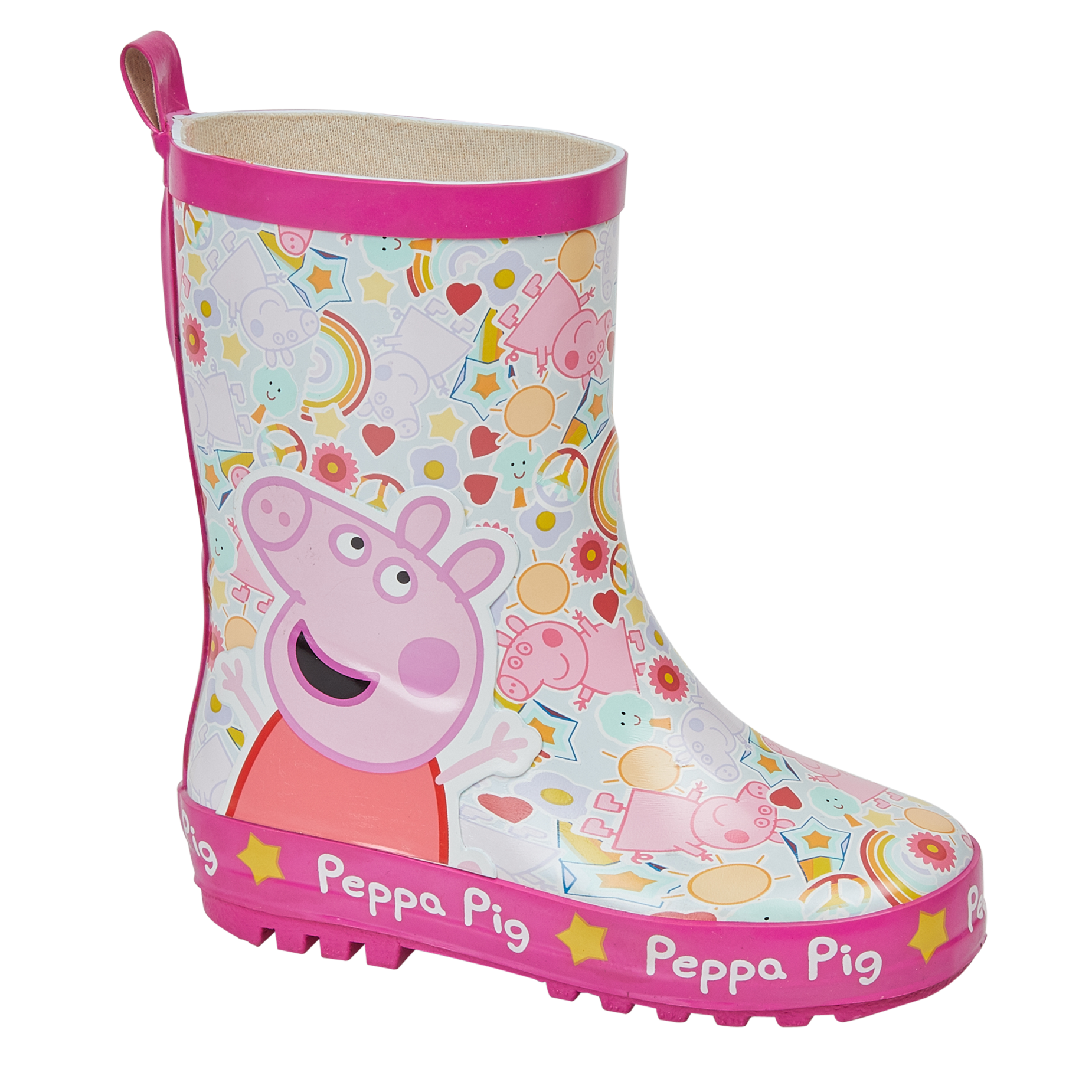 Kids Peppa Pig Pink Wellington Boots for Girls Ages 7-12