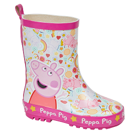 Kids Peppa Pig Pink Wellington Boots for Girls Ages 7-12