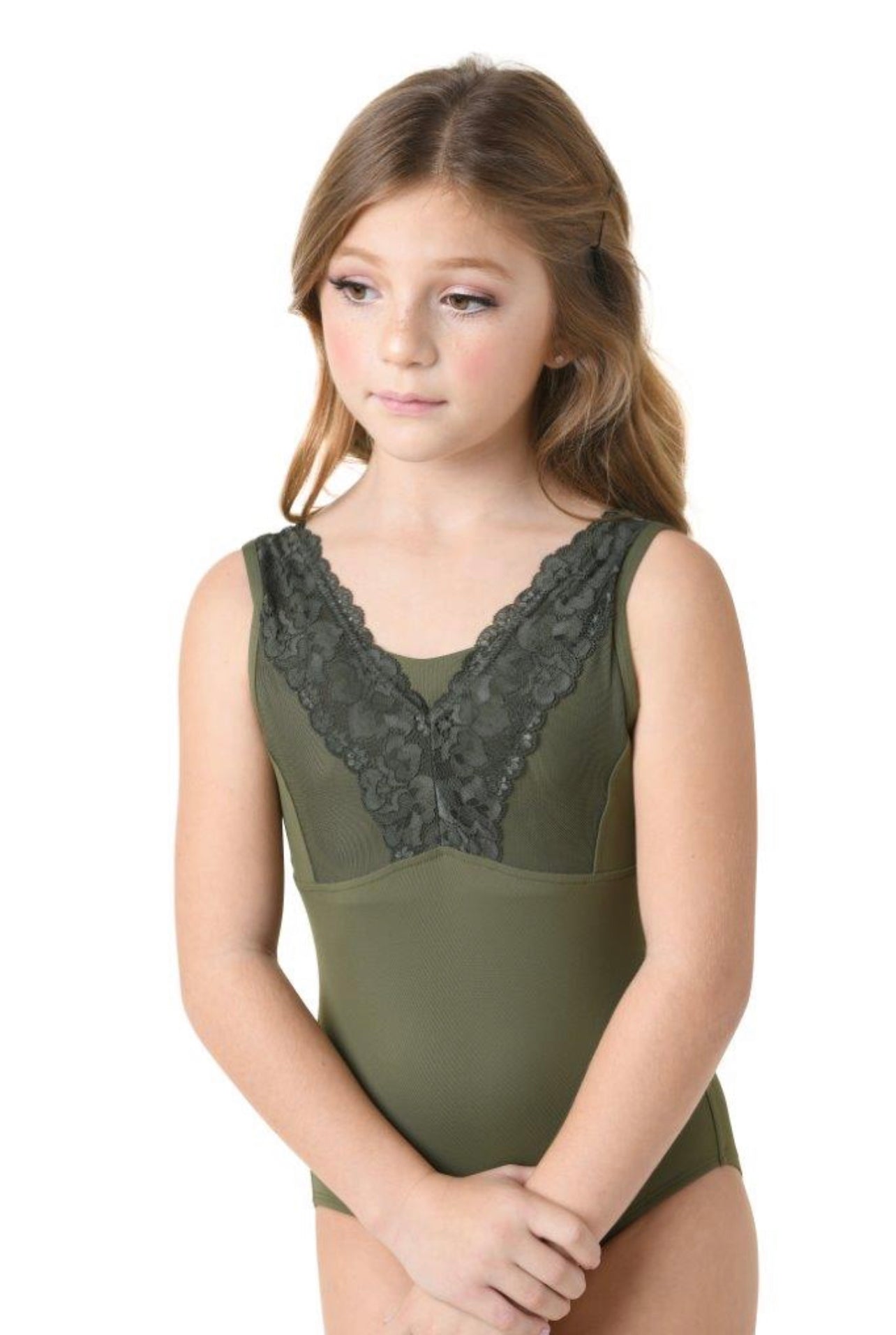 Kids Scalloped Lace Leotard