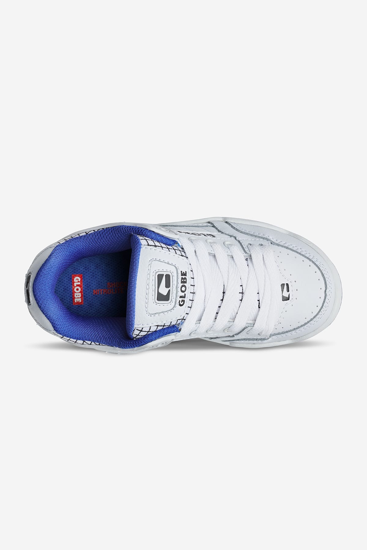 Kids Skate Shoes (White/Cobalt) - Tilt Collection