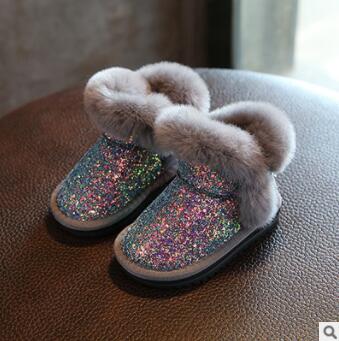 Kids Sparkly Real Leather Boots