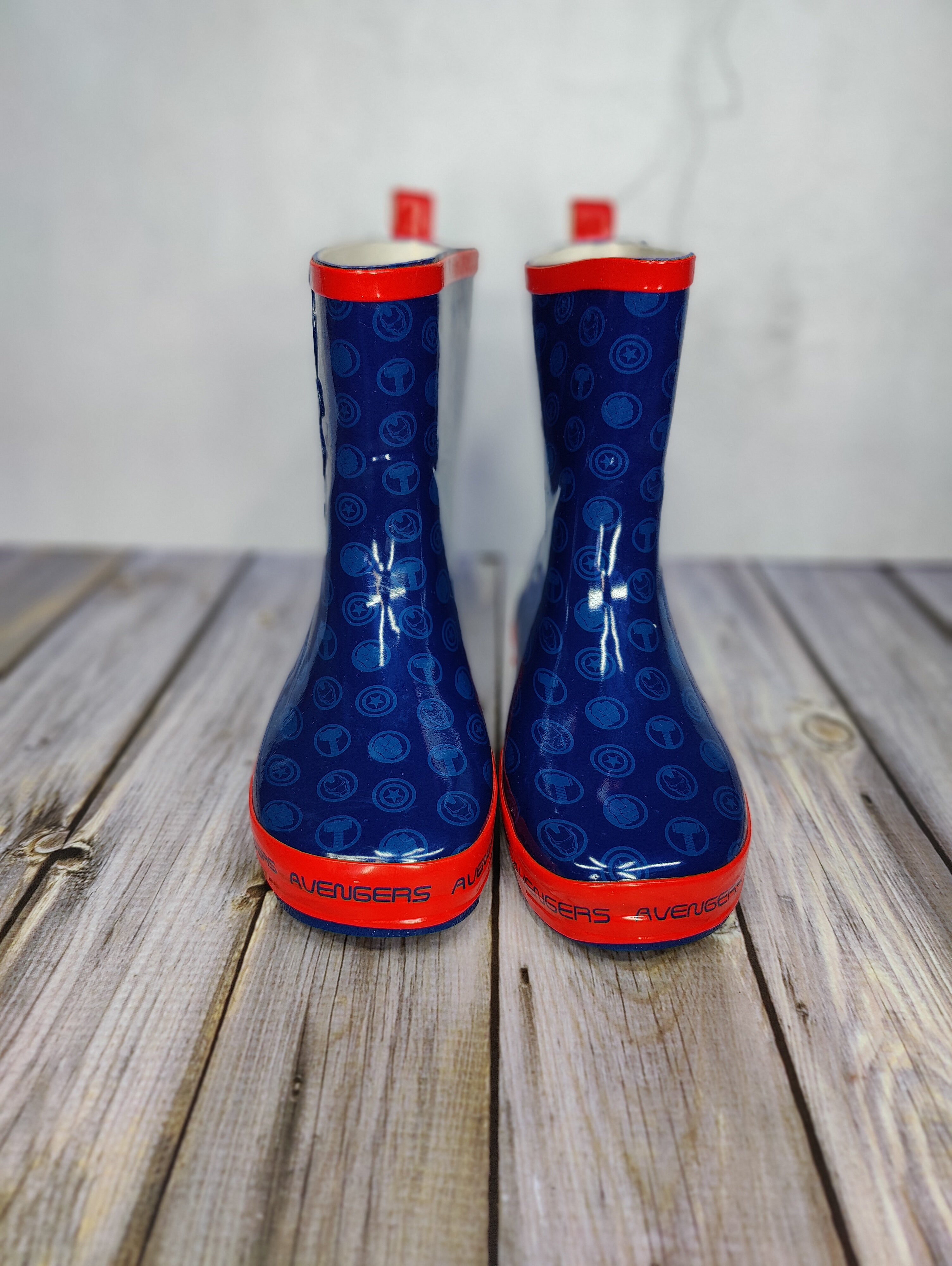 Kids Wellington Boots Avengers Blue/Red Boys/Girls 10-2.5