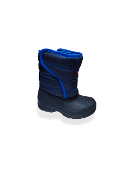 Kids Winter Snow Welly Boots - Warm Lined Navy/Black - Girls/Boys