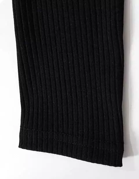 Knitted Turtleneck Long Black Dress