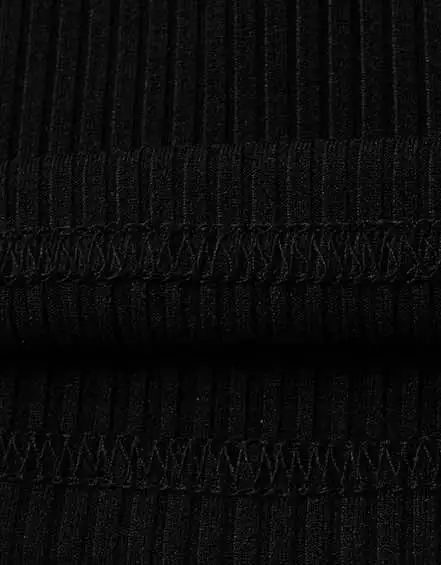 Knitted Turtleneck Long Black Dress