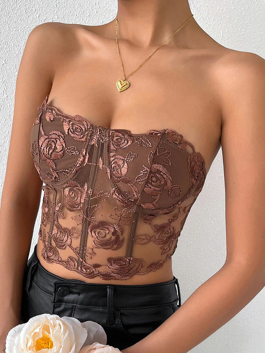 Lace Underbust Corset Top for Prom, Party, and Club Outfit