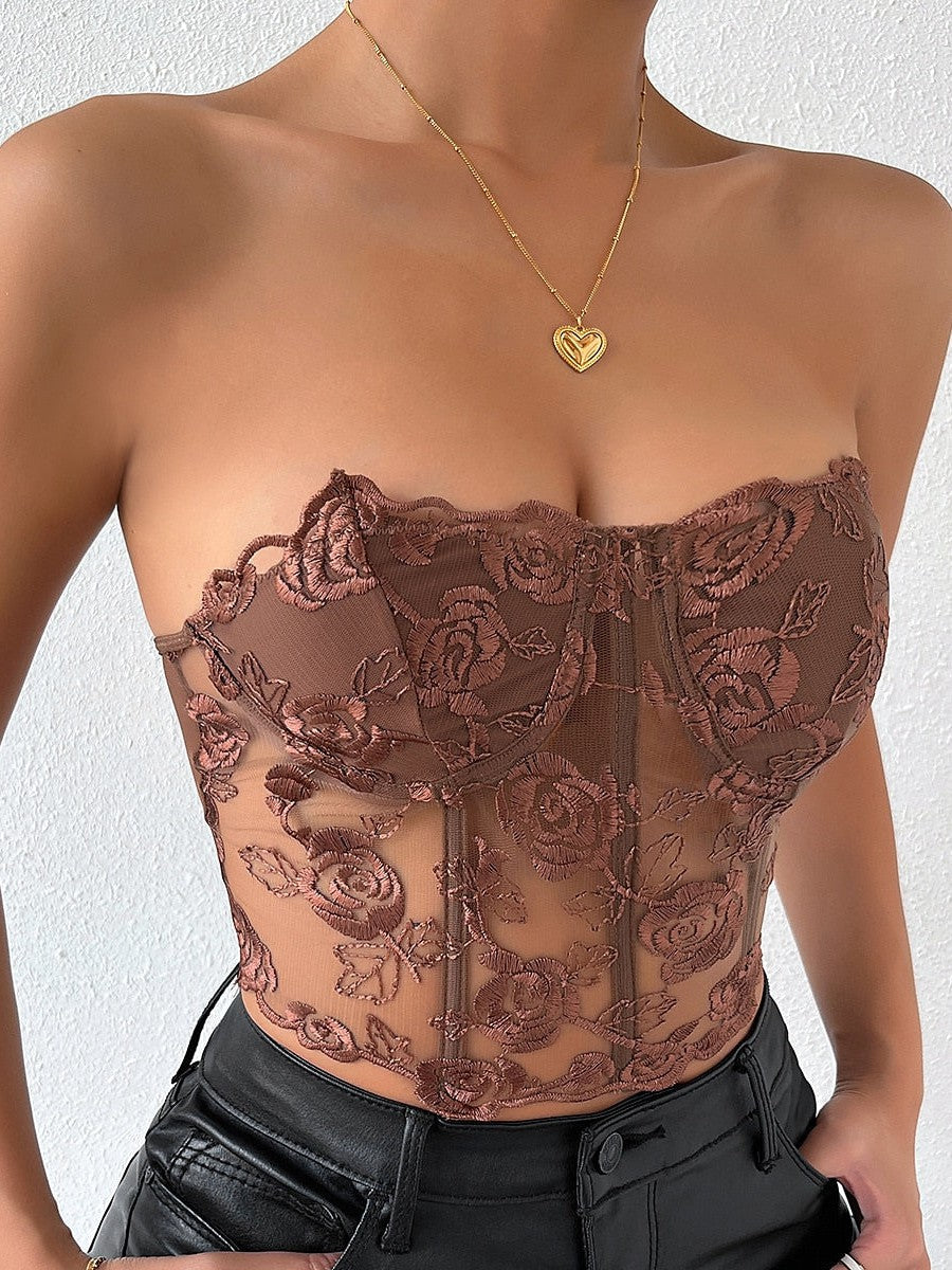 Lace Underbust Corset Top for Prom, Party, and Club Outfit