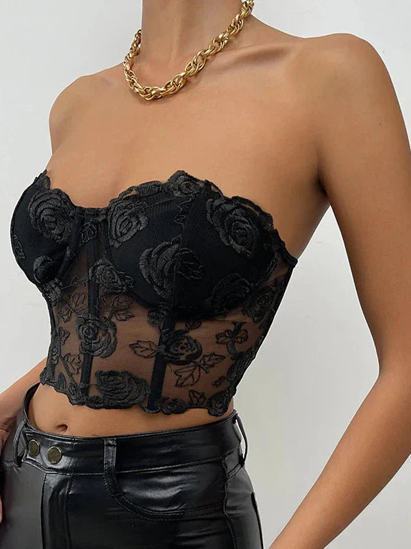 Lace Underbust Corset Top for Prom, Party, and Club Outfit