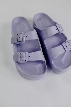 Lavender Sandals with Double Buckle