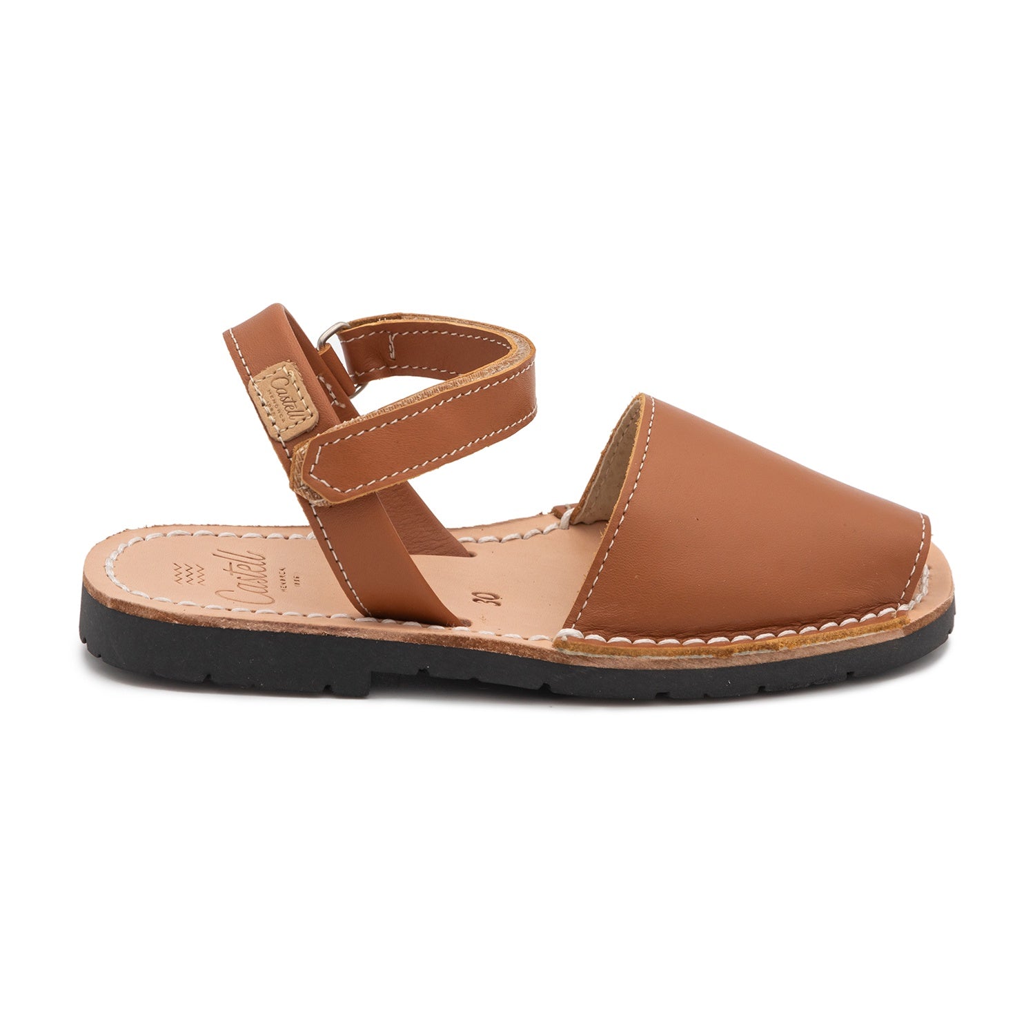 Leather Menorcan Sandal for Kids - Iker 1002, Brown Sole