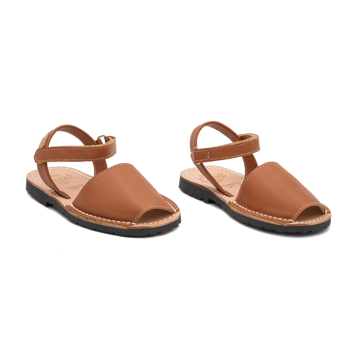 Leather Menorcan Sandal for Kids - Iker 1002, Brown Sole