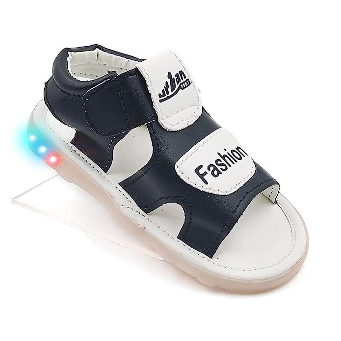 LED Light Floaters Sandals Black White