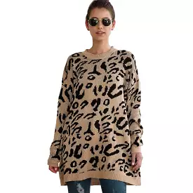 Leopard Print Tunic Sweater