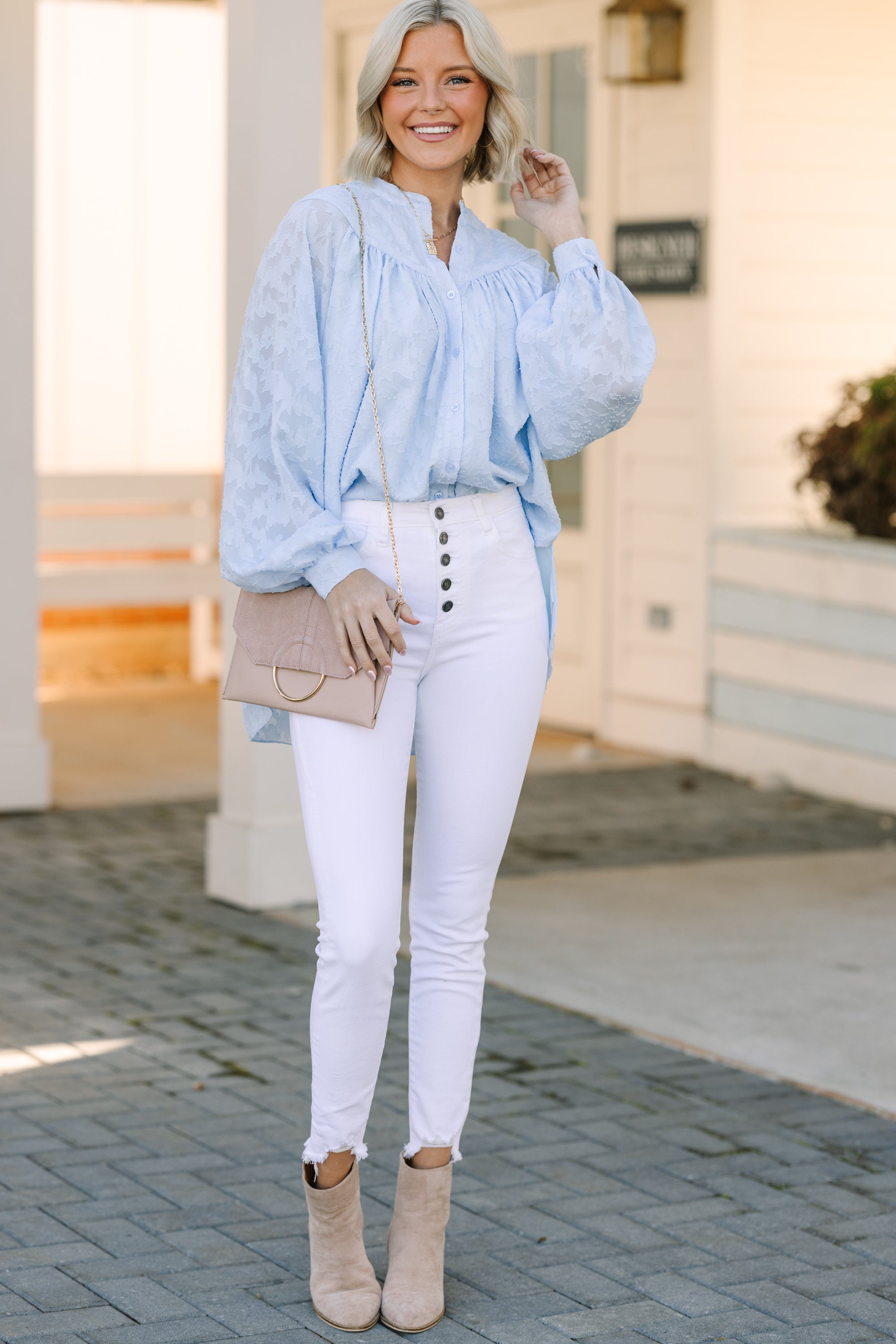 Light Blue Lace Tunic