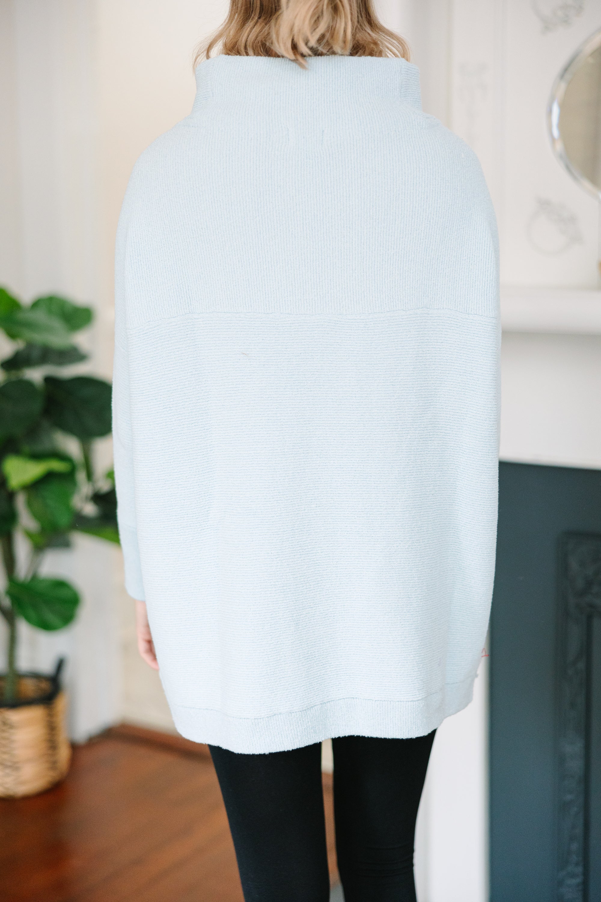 Light Blue Mock Neck Tunic