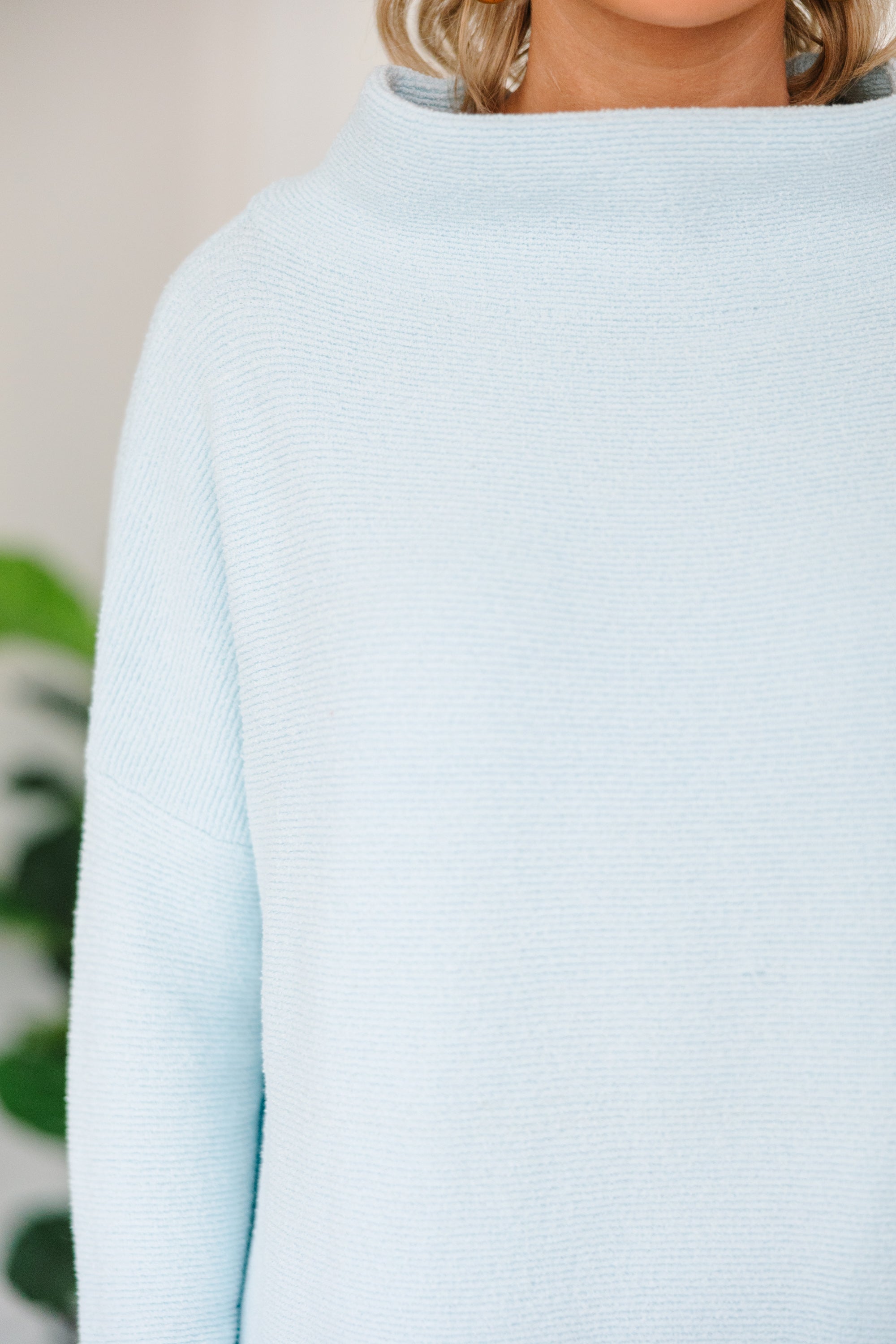 Light Blue Mock Neck Tunic