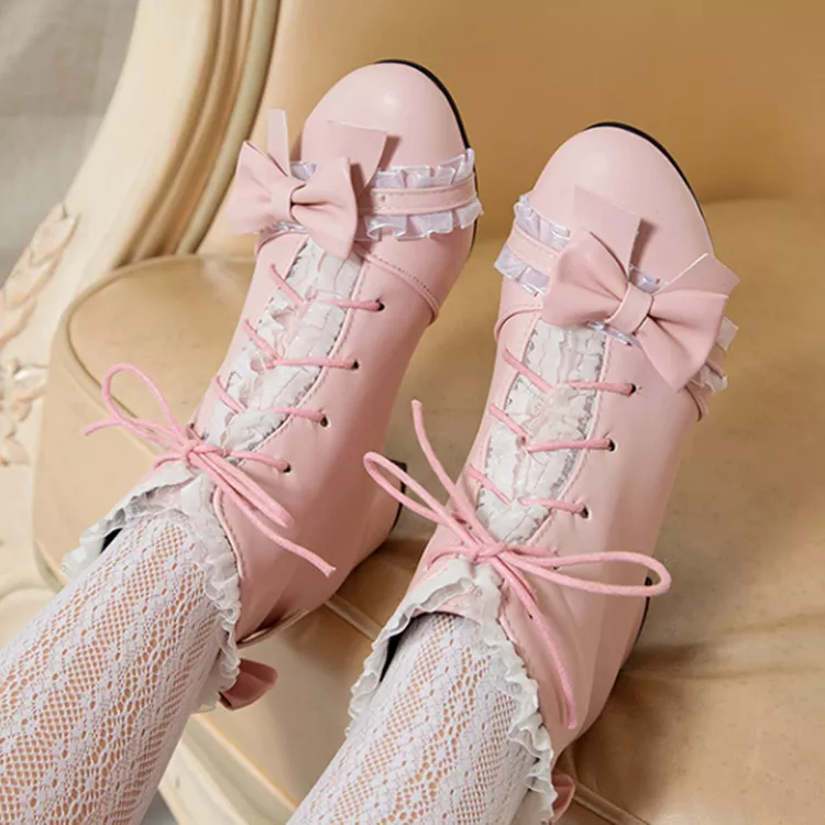 Lolita Bow Boots - Stylish and Trendy Fashion Footwear