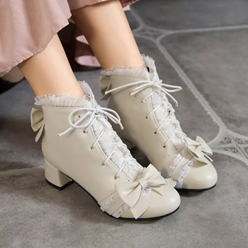 Lolita Bow Boots - Stylish and Trendy Fashion Footwear