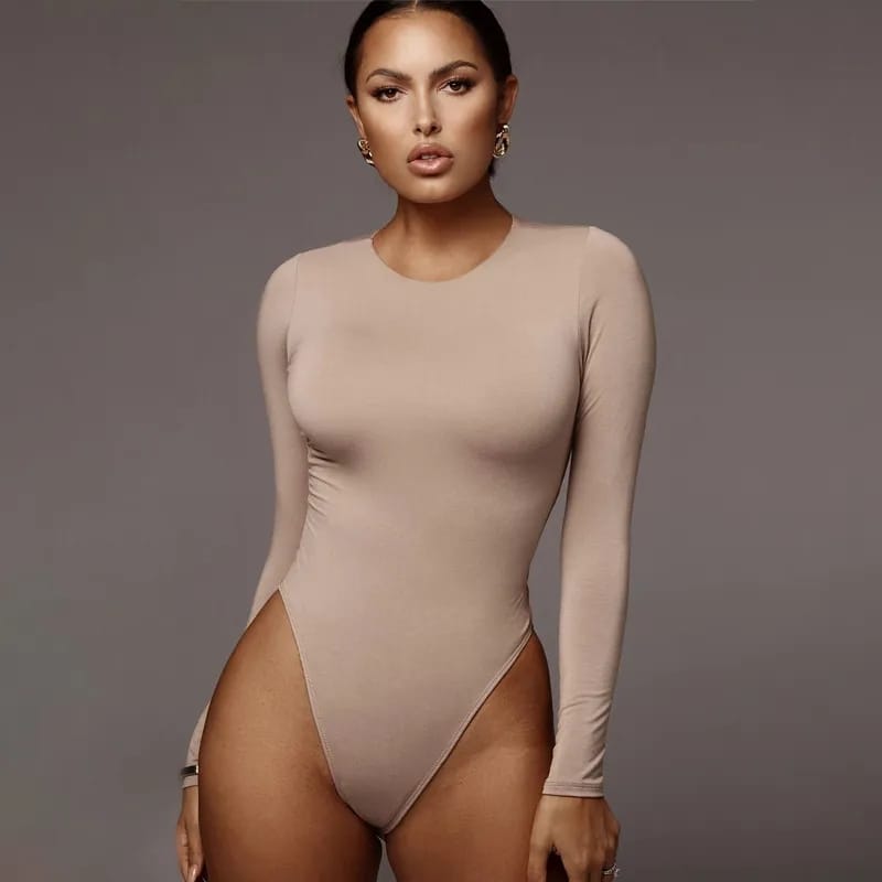 Long Sleeve Bodysuit - V-Neck Leotard