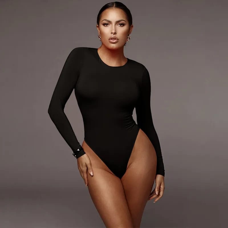 Long Sleeve Bodysuit - V-Neck Leotard