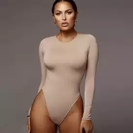 Long Sleeve Bodysuit - V-Neck Leotard