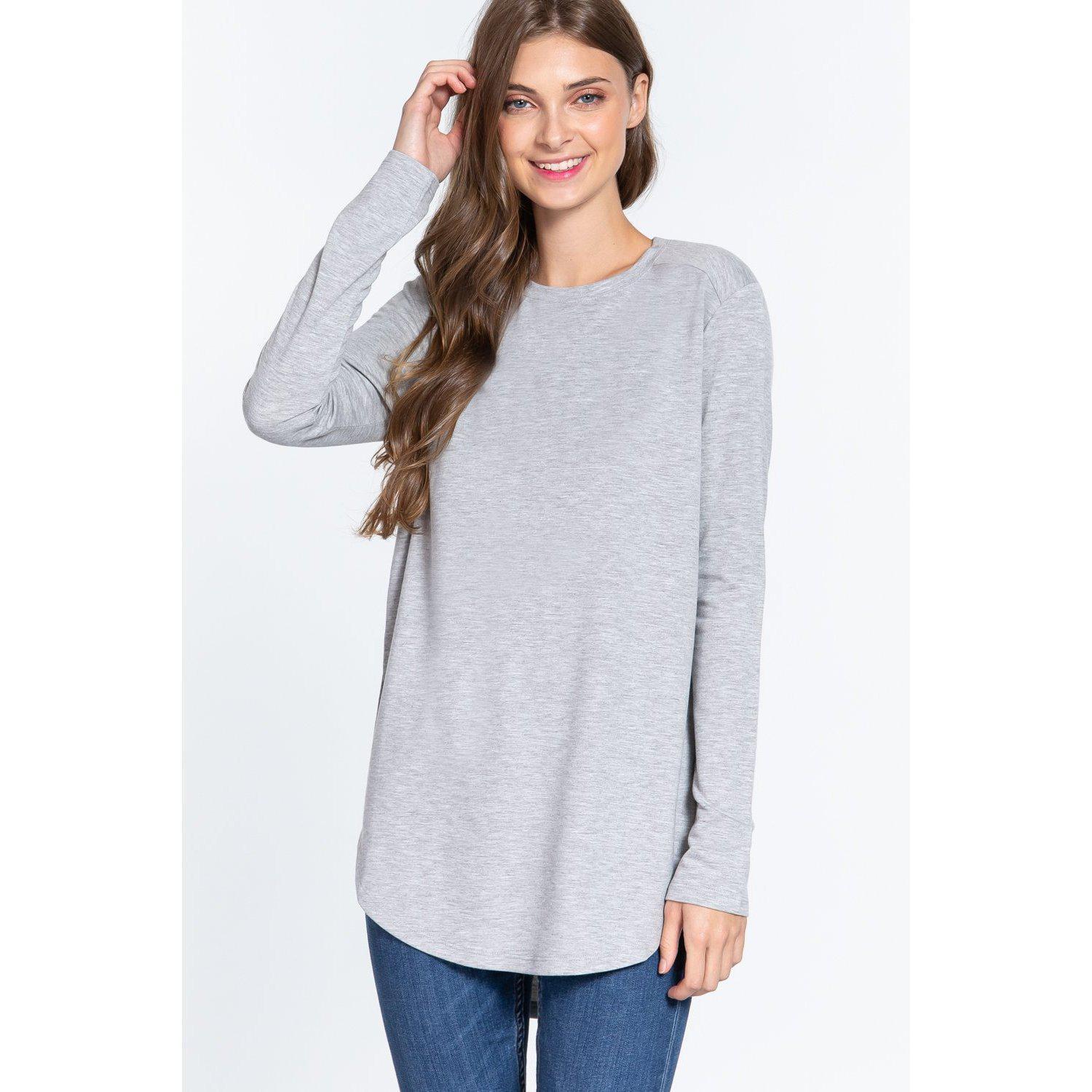 Long Sleeve Side Slit French Terry Tunic - Buy Online | Shop Now