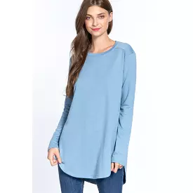 Long Sleeve Side Slit French Terry Tunic.