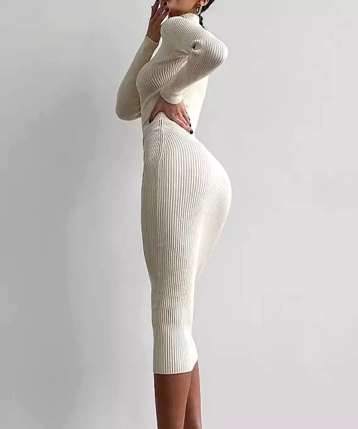 Long Sleeve Slim Midi Dress