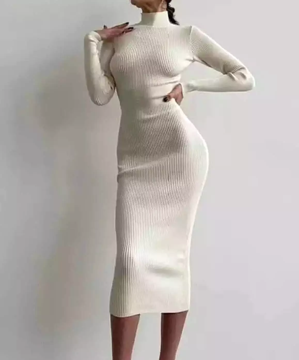 Long Sleeve Slim Midi Dress