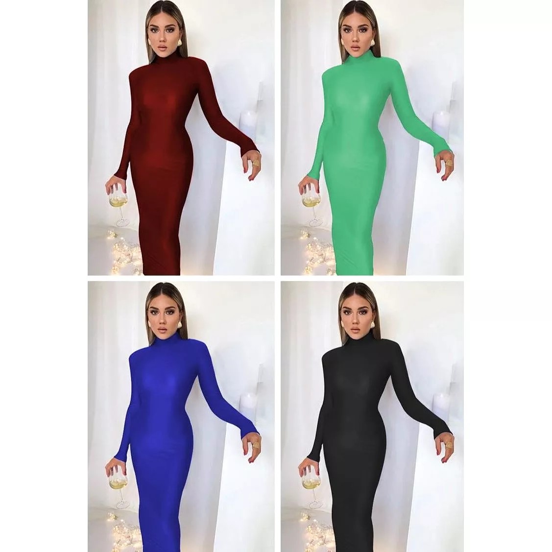 Long Sleeve Turtle Neck Dress