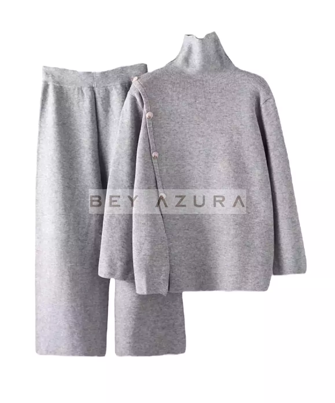 Long Turtleneck Top and Cropped Pants Set - Shop Now