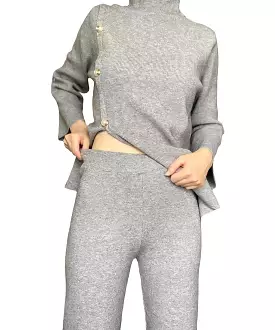 Long Turtleneck Top and Cropped Pants Set - Shop Now