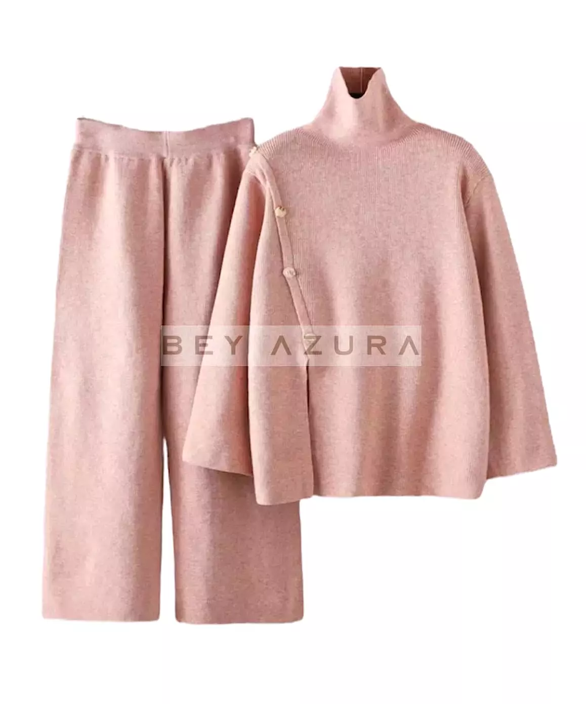 Long Turtleneck Top and Cropped Pants Set - Shop Now