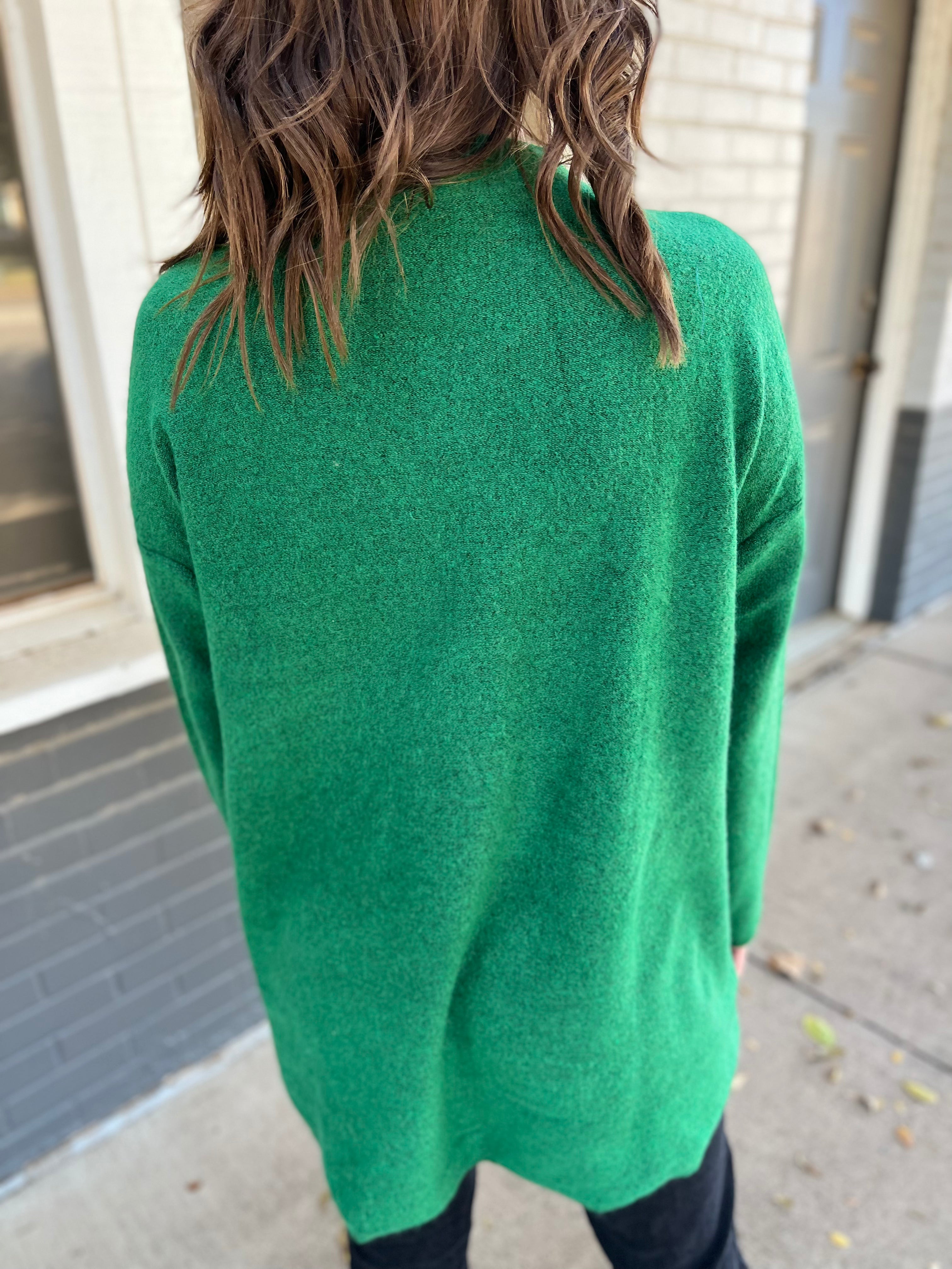 Loose Fit Tunic Sweater- Kelly Green - Buy Now