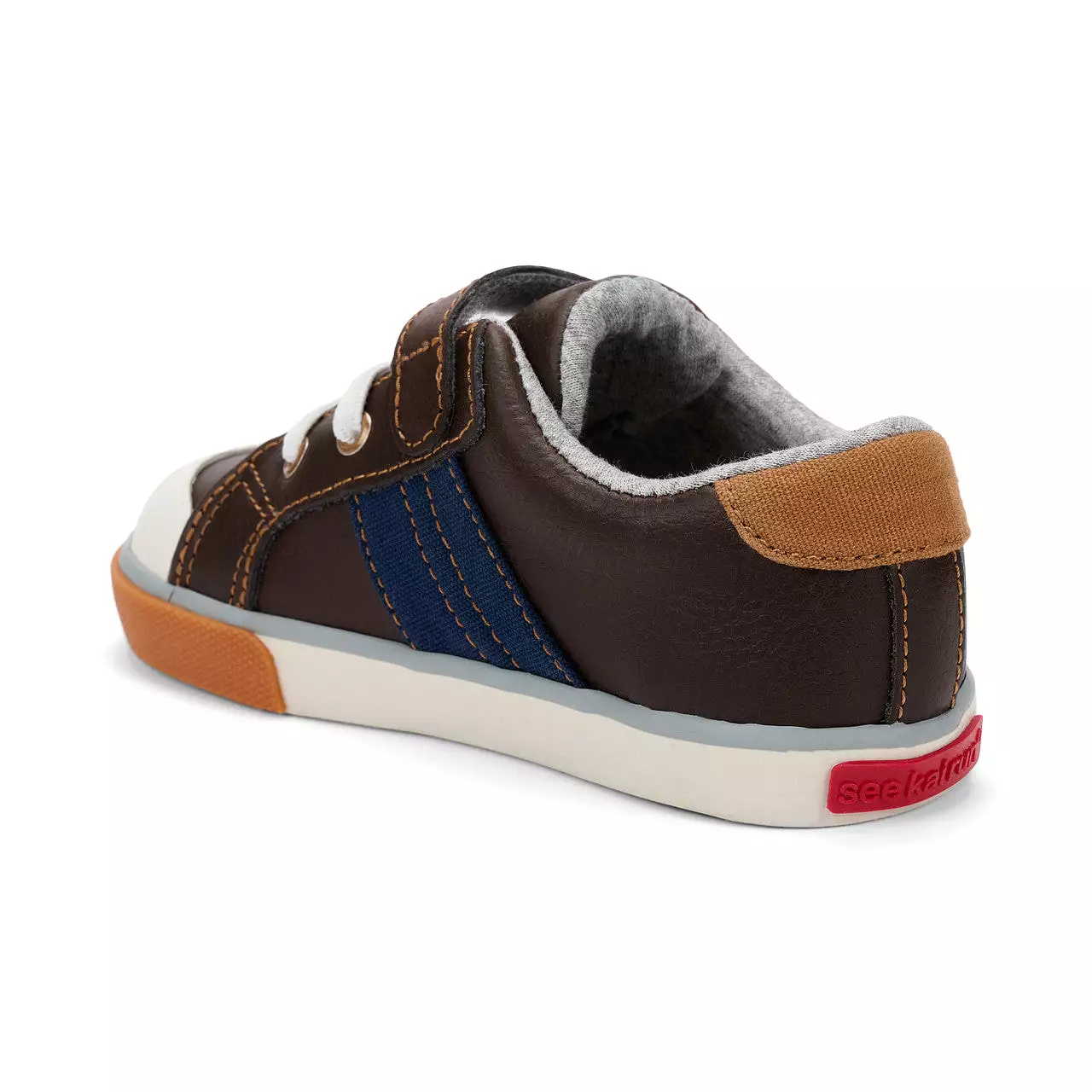 Lucci Kid's Leather Sneaker - Brown/Navy - Best Price Guaranteed!