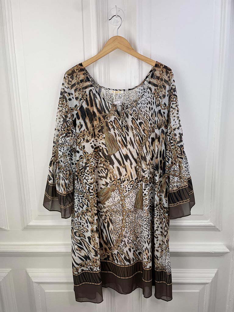 Malissa J Animal Print Kaftan Tunic - Natural | Shop Now