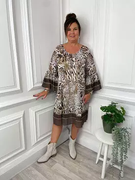 Malissa J Animal Print Kaftan Tunic - Natural | Shop Now