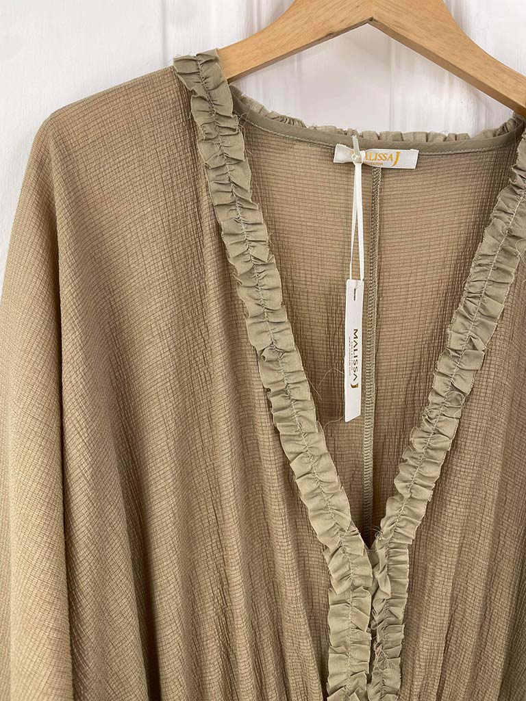 Malissa J Kaftan Dress - Taupe - Split Side