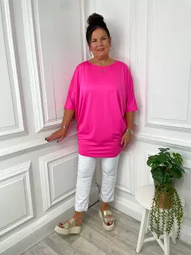 Malissa J Pink Batwing Tunic with Chain Detail