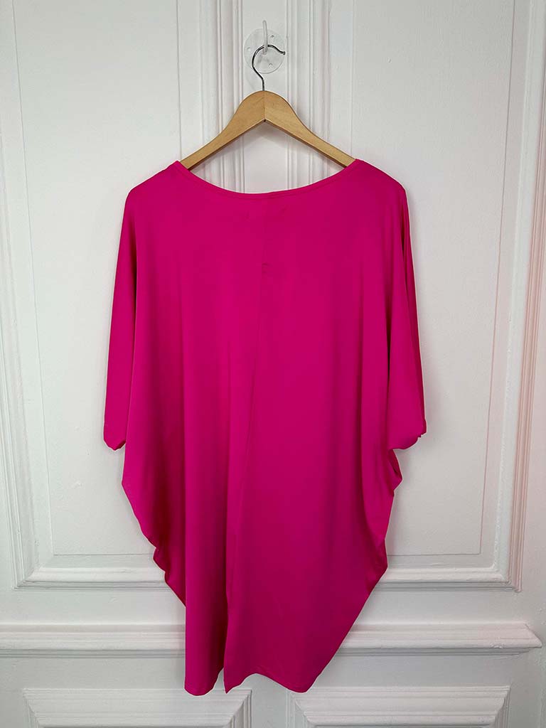 Malissa J Pink Batwing Tunic with Chain Detail