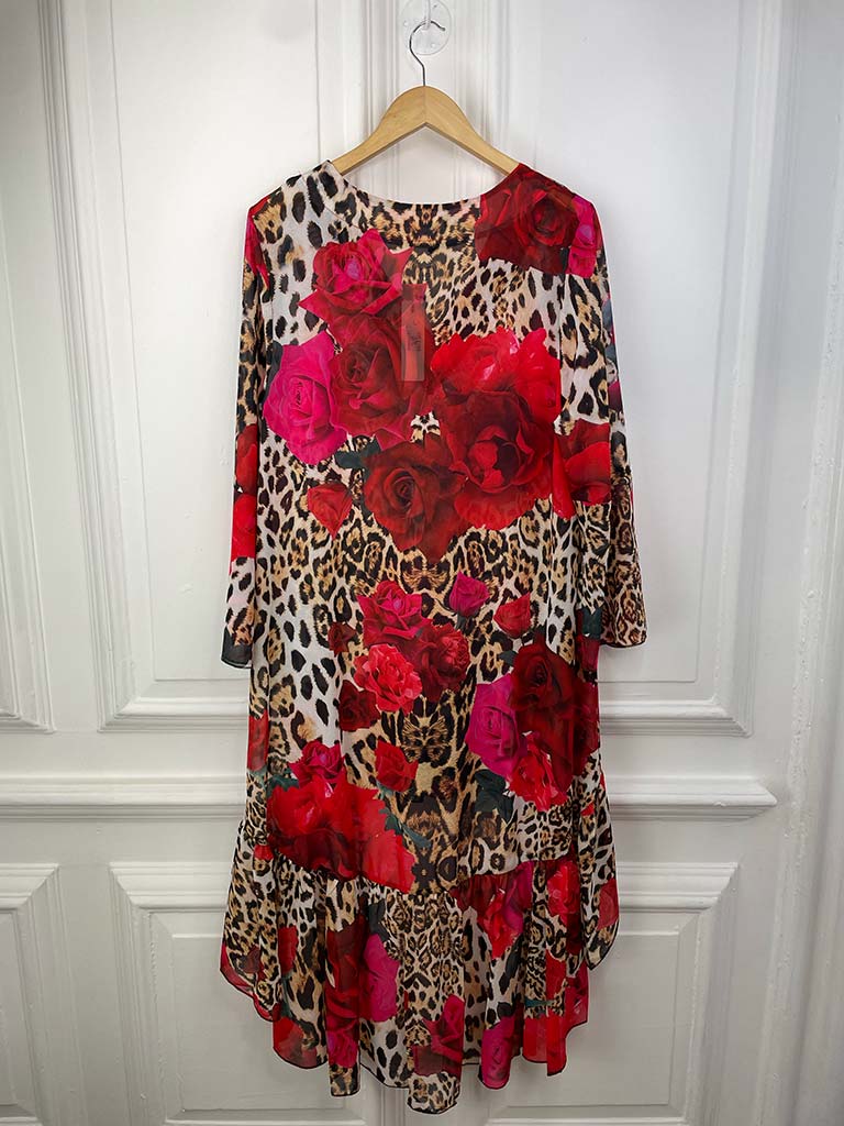 Malissa J Rose & Leopard Embellished Kaftan Tunic