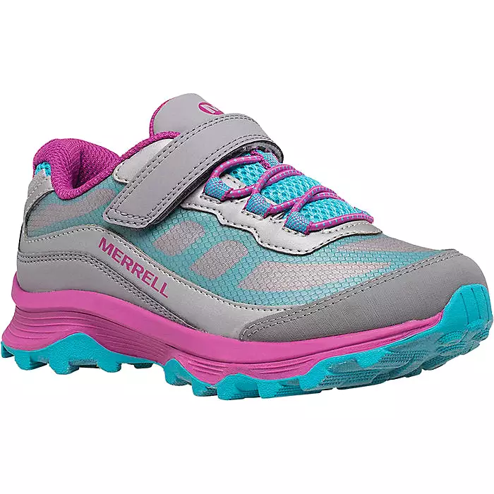 Merrell Moab Speed Low Gray Turquoise Girl's Waterproof Sneaker