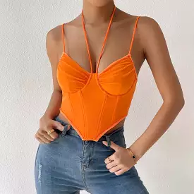 Mesh Corset Crop Top