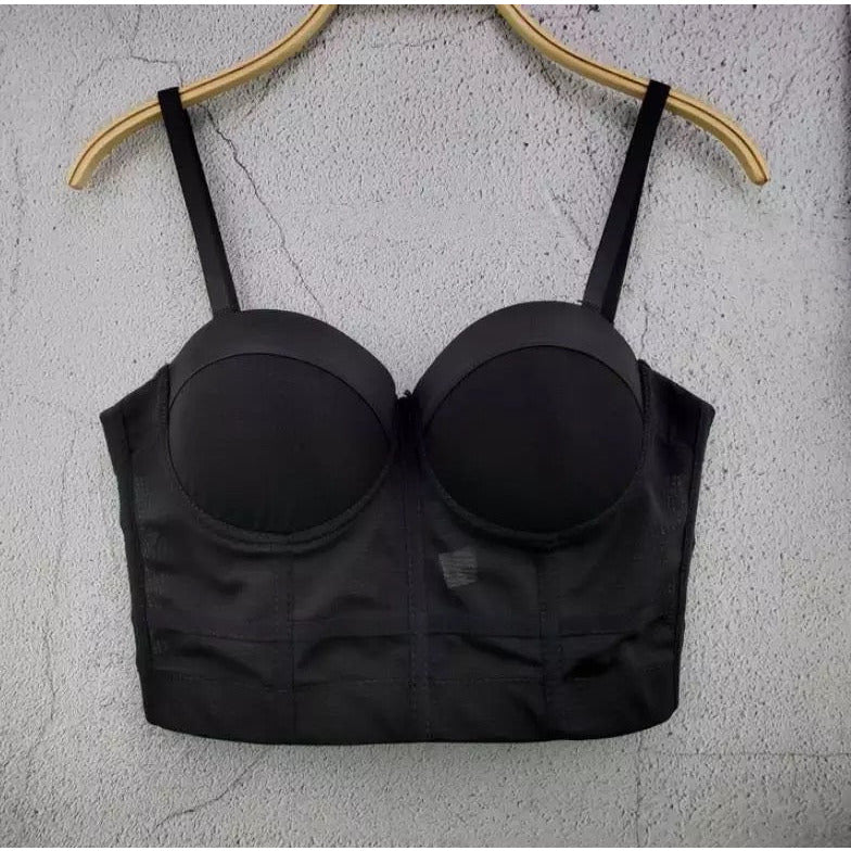 Mesh push up corset bra.