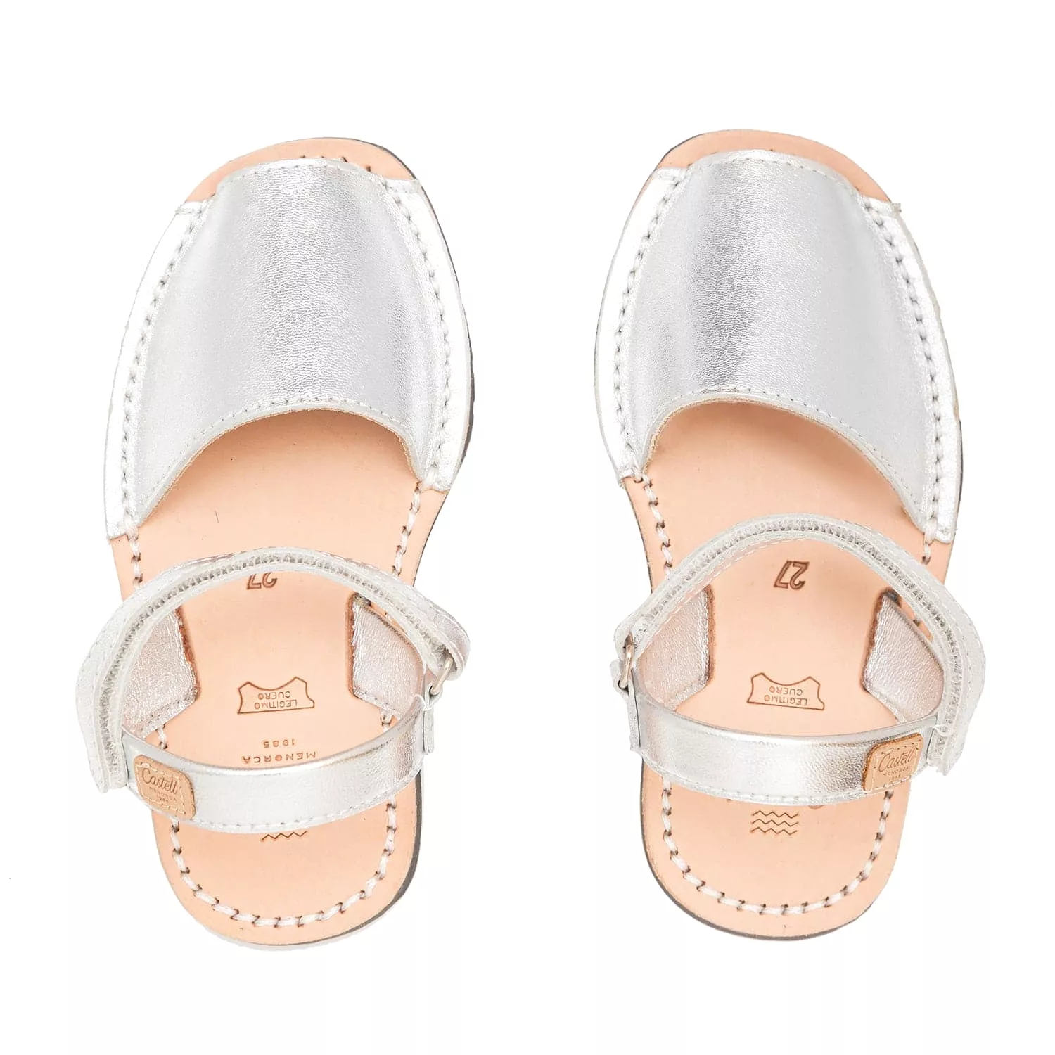 Metallic Plain Leather Menorcan Sandal For Kids - Iker 1002