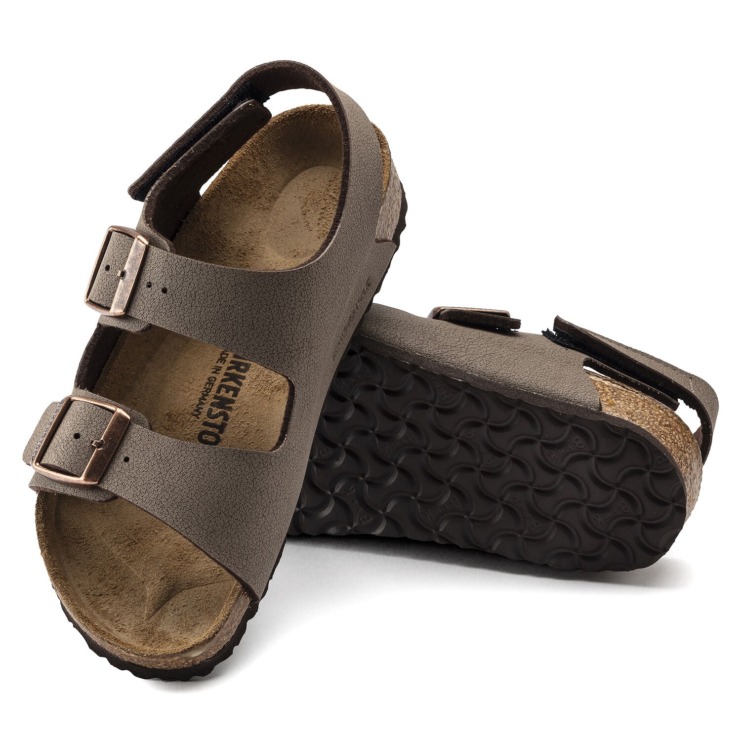 Milano Kids Mocha Birkibuc - Hook and Loop Strap Sandals