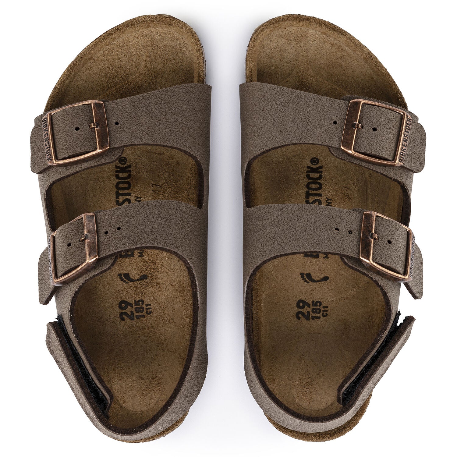 Milano Kids Mocha Birkibuc - Hook and Loop Strap Sandals