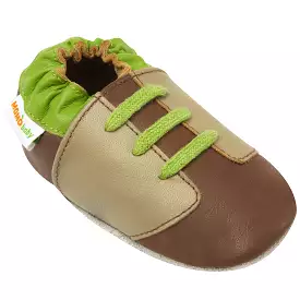 Momo Baby Boys Leather Crib Bootie Shoes - Contrast Sneaker Sole